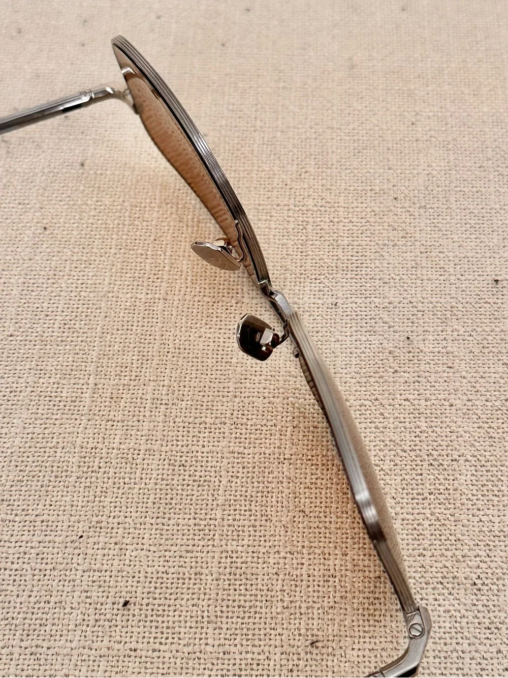 Brioni Titanium Silver and Brown Double Bridge Sunglasses 53mm
